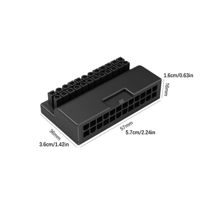 ATX Motherboard Female 24Pin To 24Pin Male 90 Degree Power Adapter Mainboard DIY
