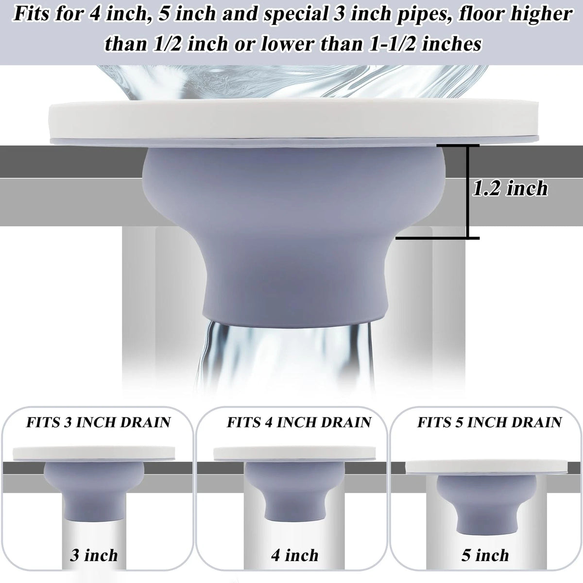 Toilet Flange Repair Kit Fits for 4 Inch 5 or Special 3 Drain Gray