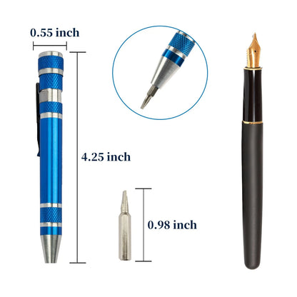 SWATOM 8 in 1 Mini Screwdriver Set Small Screwdrivers Pen Magnetic Green