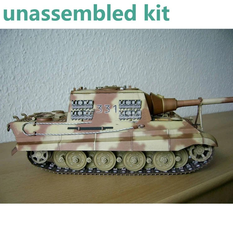 1/25 Paper Jagdtiger Heavy Tank Destroyer Tank Model Unassembled Collection Kit