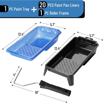 Bates- 4 Inch Paint Tray Set, 22 pcs, 1x 4 Roller Tray, 20x...