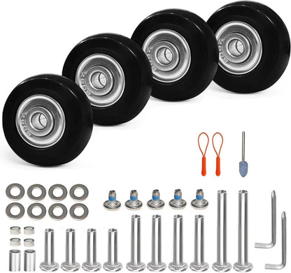 50mm Luggage Wheels Replacement with Ball Bearing, 4PCS Wheels, Black