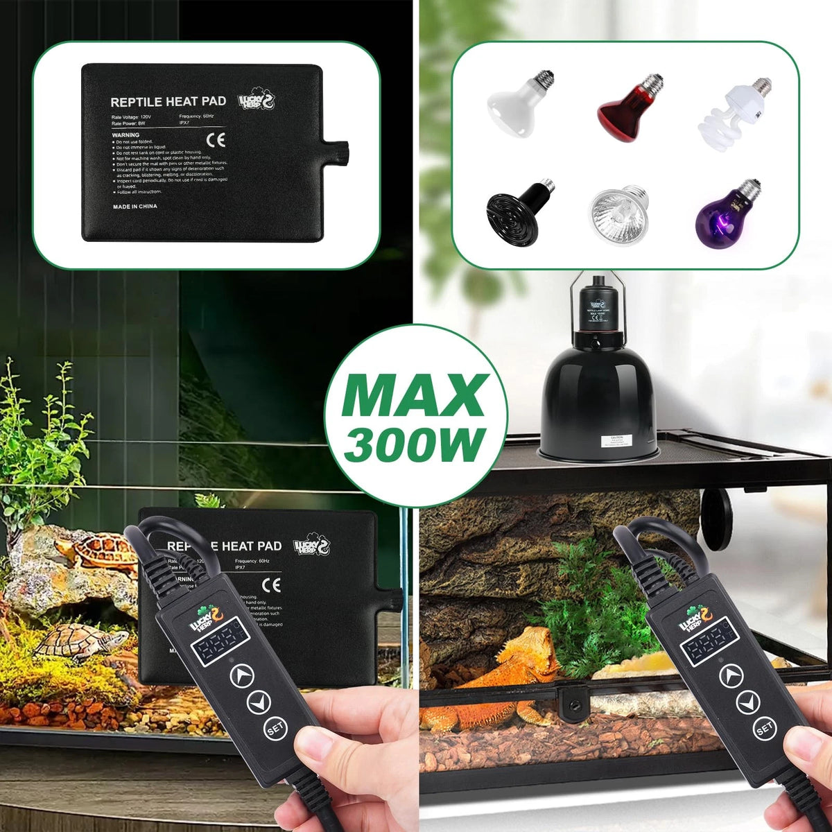 LUCKY HERP Reptile Dimming Thermostat, PID Heat Lamp Temperature Controller...