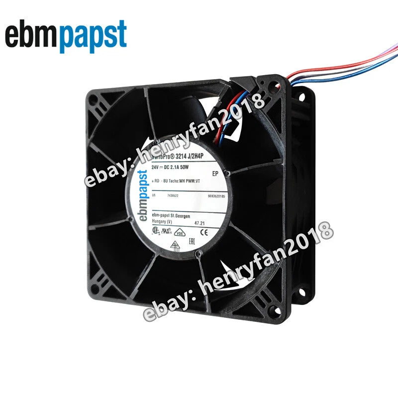 Ebmpapst Fan 3214J/2H4P Axial Fan 24VDC 2.1A 50W 92*92*38mm Cooling Fan