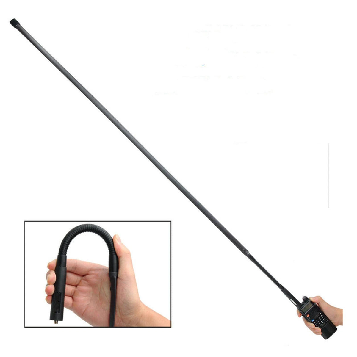 48.8'' Dual Band VHF/UHF Gooseneck SMA-Male CS Antenna For Kenwood Two Way Radio