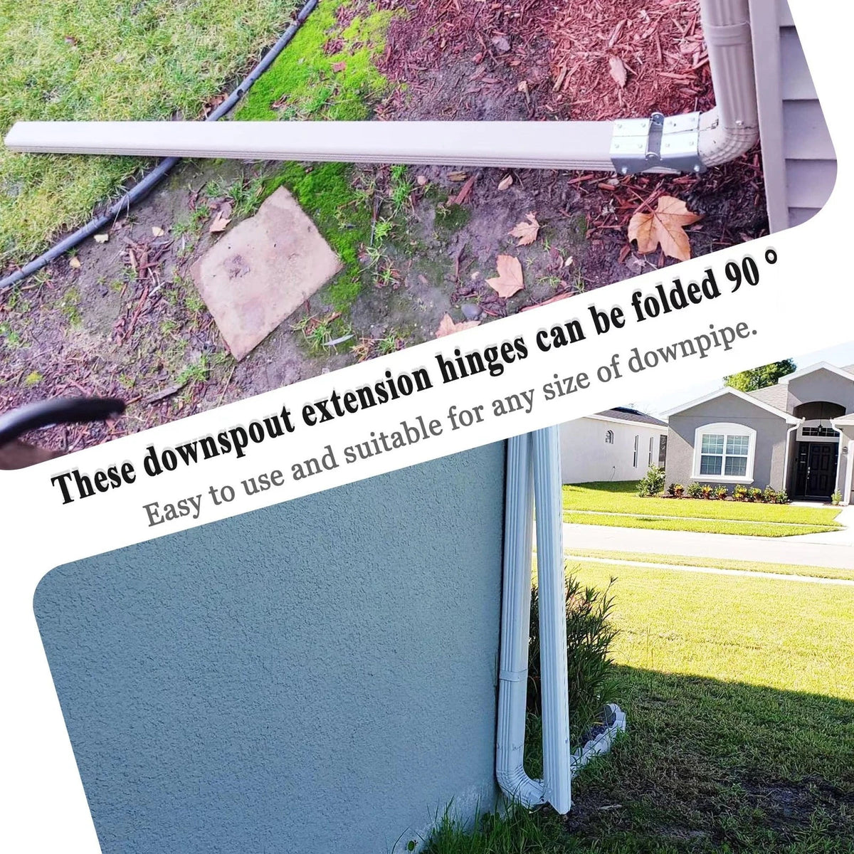 IGIUA Gutter Downspout Flip-Up Hinge, Extension 2 Pack Hinge