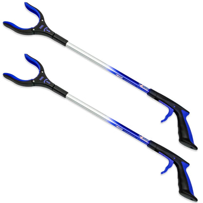 RMS 2-Pack 32 Inch Extra Long Grabber Reacher with Rotating Jaw - Blue