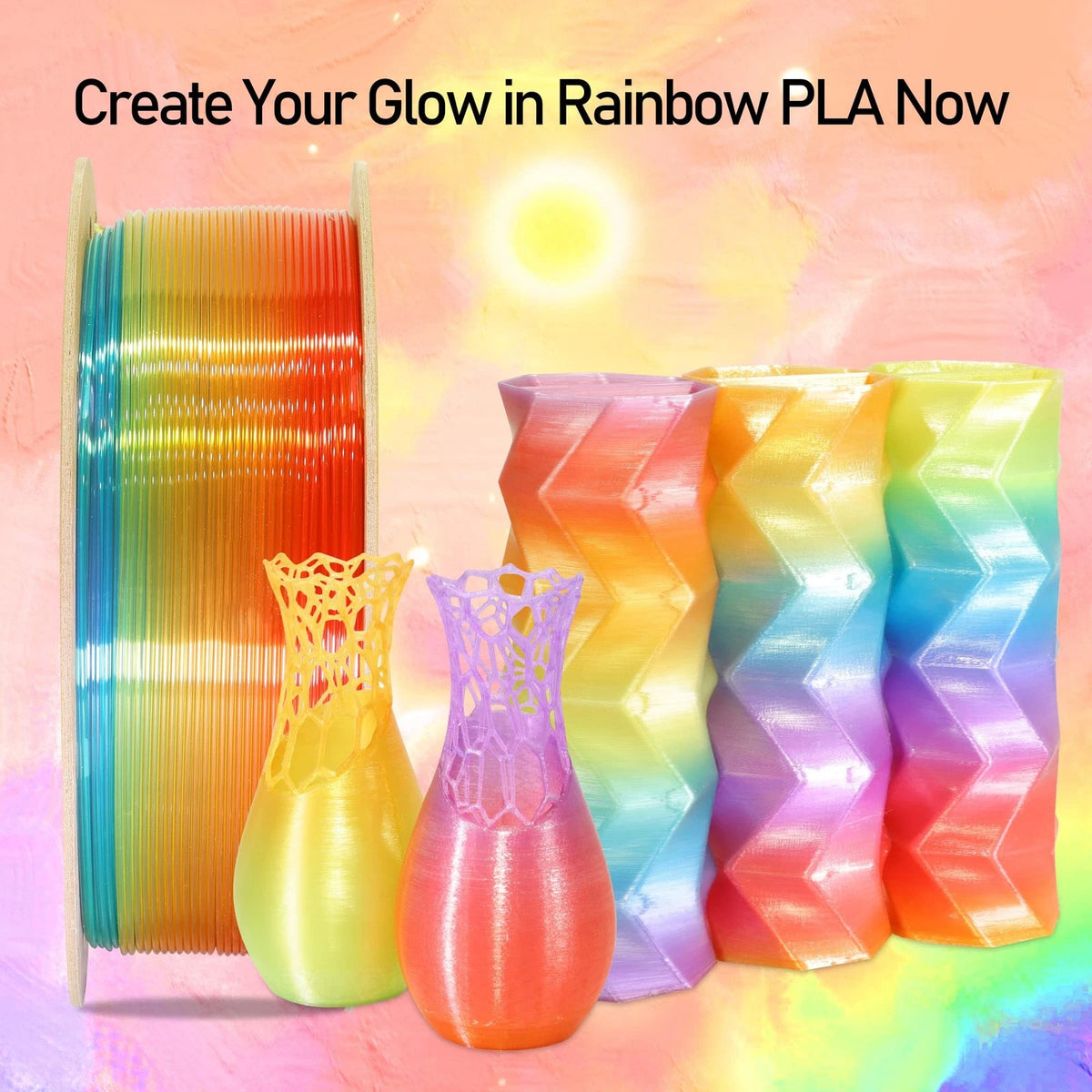 OEM MIKA3D Natural Rainbow PLA 3D Filament, 1.75mm Transparent Clear