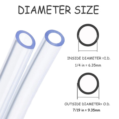 NICOLEKAY 10 Feet PVC- 1/4" ID Clear Vinyl Tubing Food Grade ID,