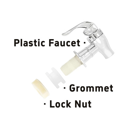 AUXBC 4Pcs Silver Plastic Replacement Spigot for Beverage Dispenser,