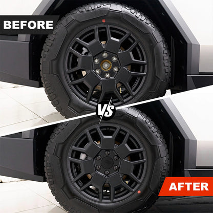 For Tesla Cybertruck Lug Nut Covers & Center Caps (24 Lugs + 4 Caps) Matte Black