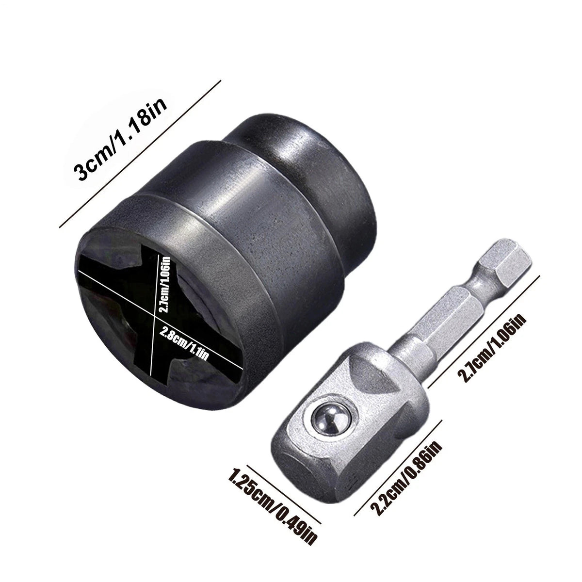 Scissor Jack Drill Adapter, Socket Converter for Power Driver, High Carbon Steel