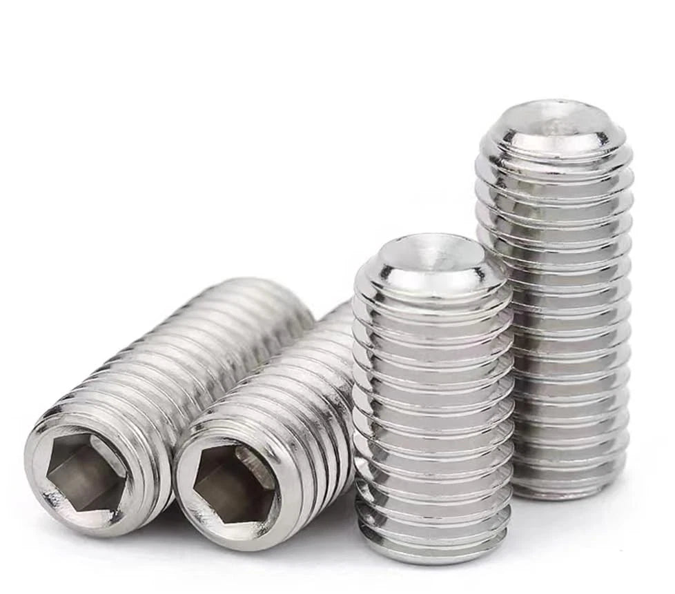 100 Pcs M3-0.5x5mm Hex Socket Head Cup Point Set M3-0.5x5(100), Silver