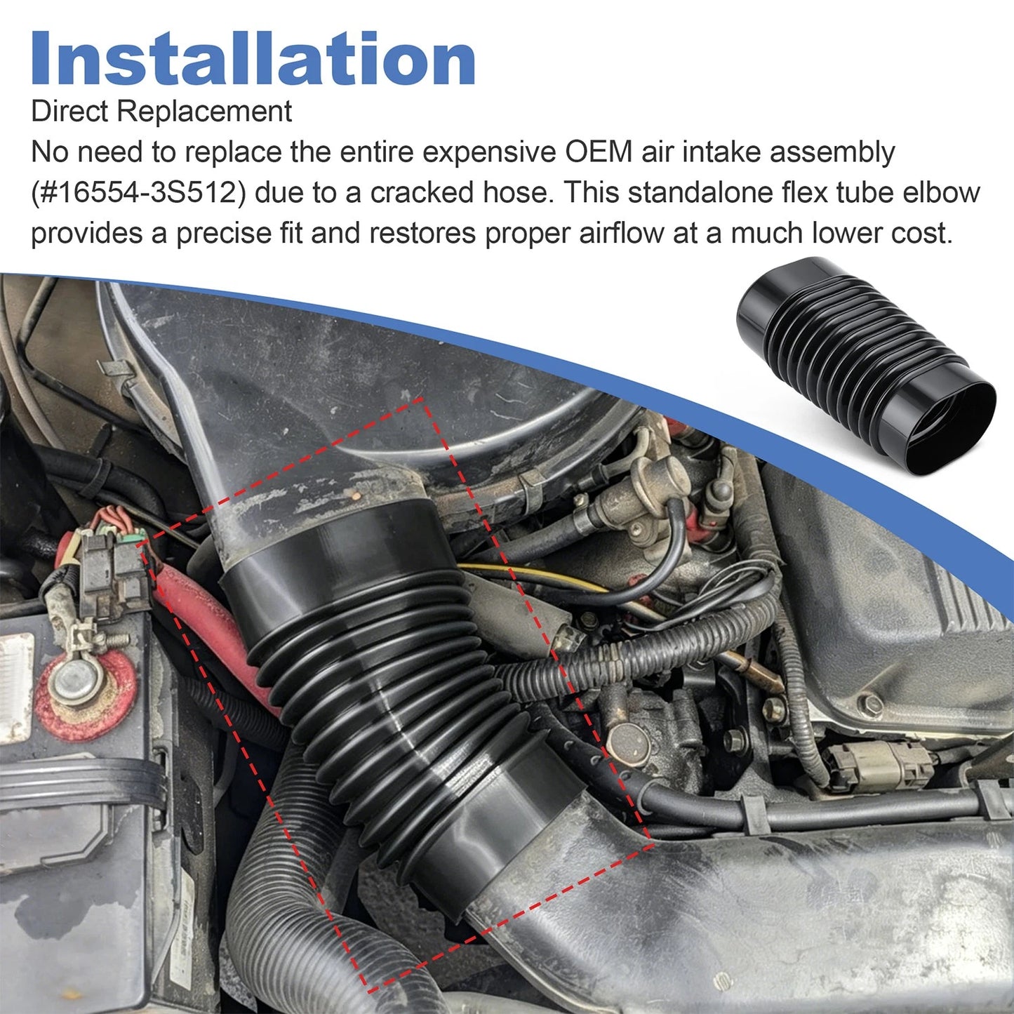 For 1998-2004 Nissan Frontier, 2000-2004 Xterra 4Cyl KA24DE Air Cleaner Intake