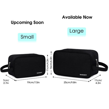 Narwey Travel Toiletry Bag for Women Traveling 9.8" x 4.3" x 6.3", A-Black
