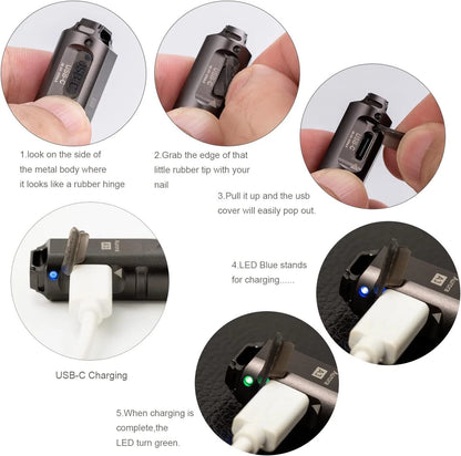 RovyVon A3 Gen 4 Keychain Flashlight- Super Bright 650 Lumens, G4, G4-Grey