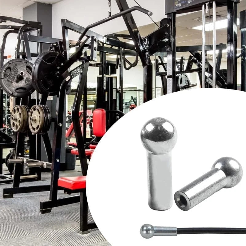 5 Pack Gym Pulley Machine Stopper Cable Ball For diameter 5mm Cable, Silver