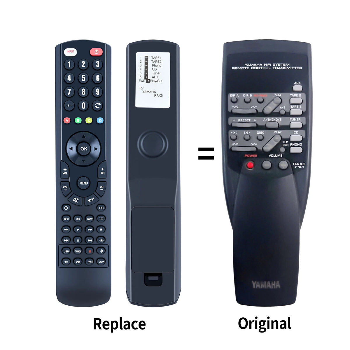 RAX5 VY75570 Replace Remote Control For Yamaha HiFi System AX892 AX890 AX590