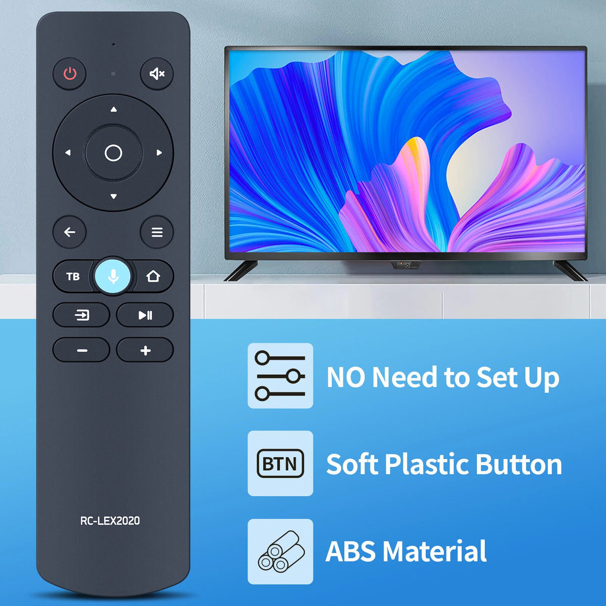 RC-LEX2020 Voice Replacement Remote Control For BBK Smart LCD TV