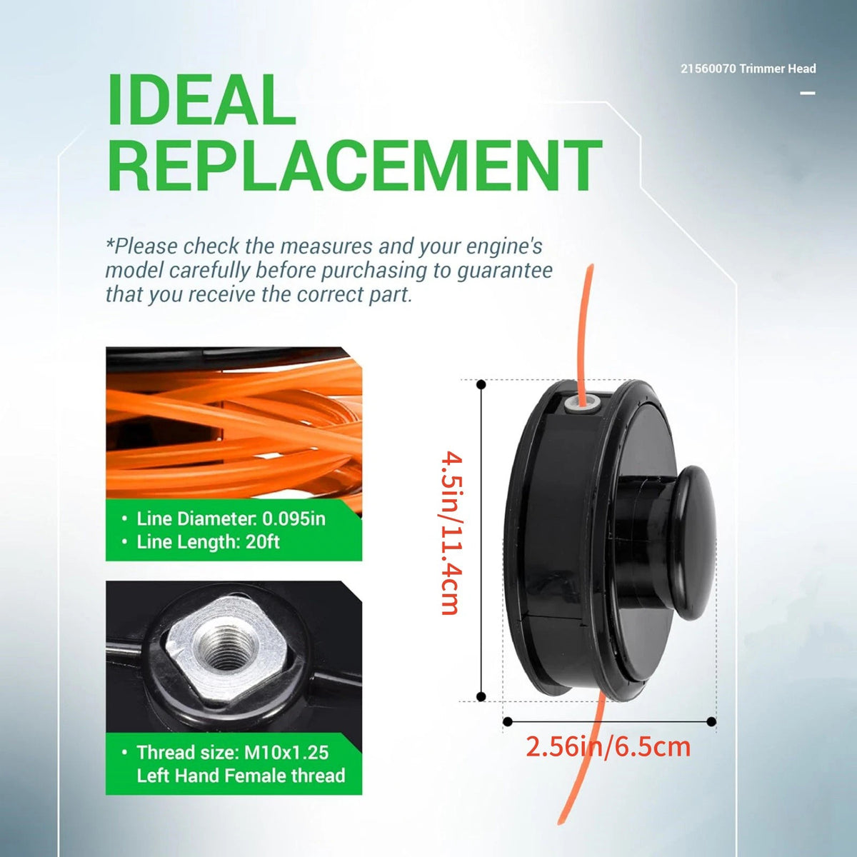 101062952 String Trimmer Head Fit For Echo SRM Series Straight Shaft Units