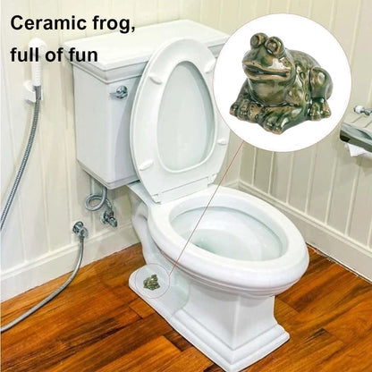 FKOG Ceramic Frog Toilet Floor Bolt Caps, Cute Covers,