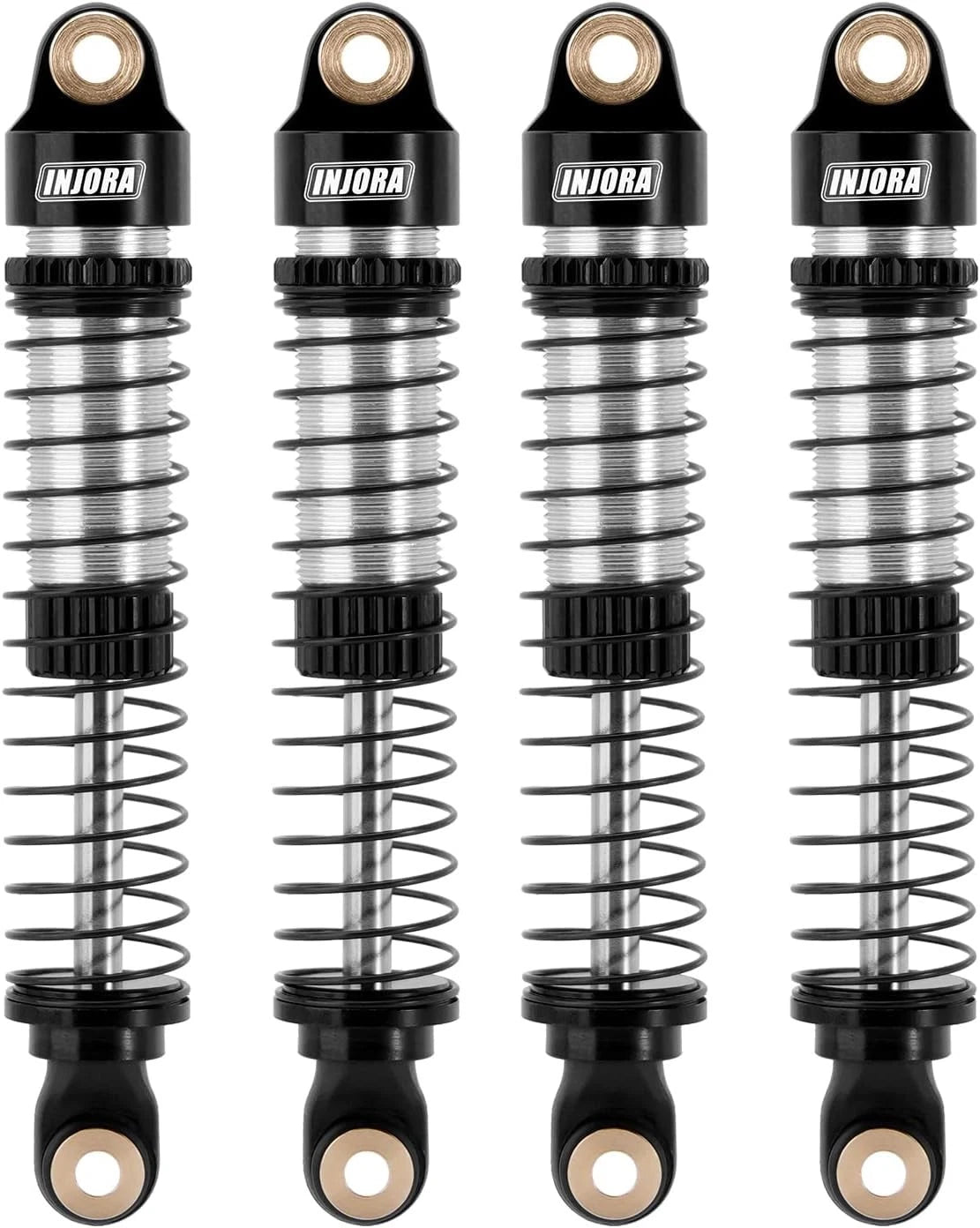 INJORA 59MM Shocks Long Threaded Shock Absorber Oil Damper for TRX4M Black