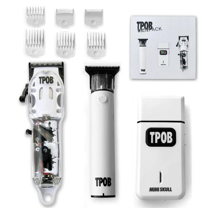 TPOB Slime 2 Barber Hair Clippers Trimmer Shaver Set for Men with White Pack