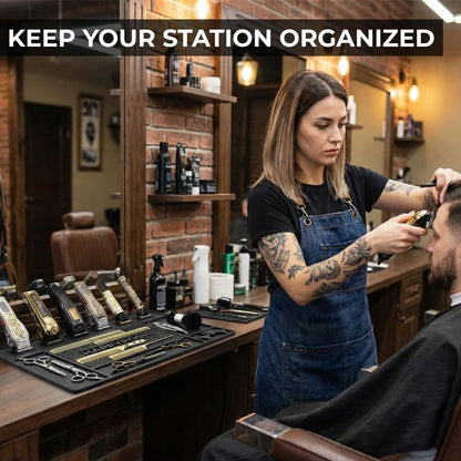 HAPPYPOSH Magnetic Barber Mat for Clippers, Large Professional Large, black
