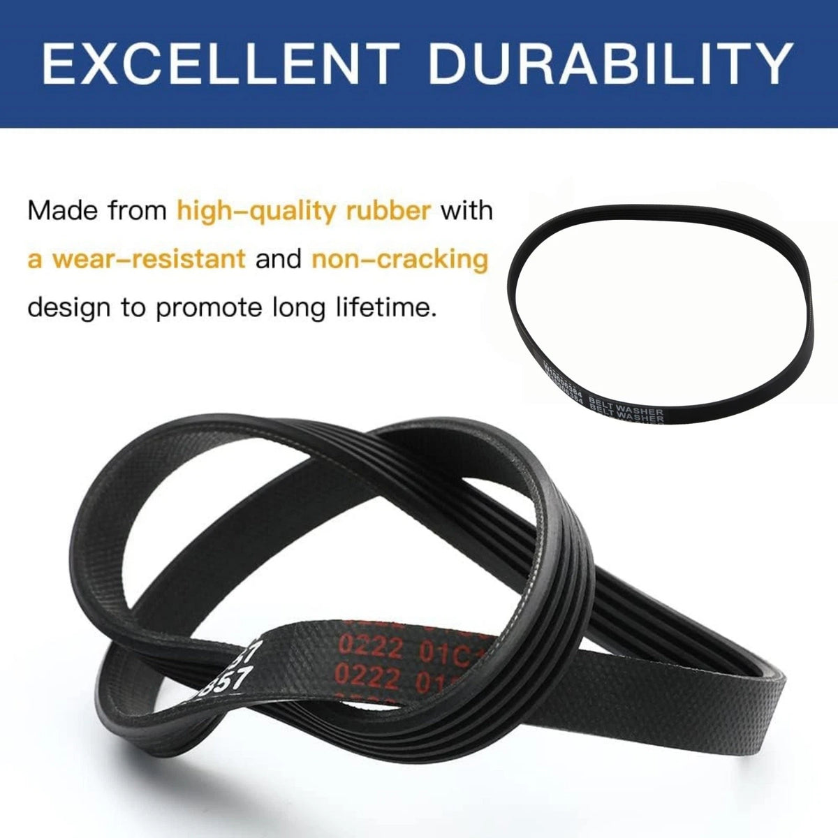 For Maytag For Amana Washer Drive Belt W11239857 5-Rib 21.6 Inch Rubber Belt;
