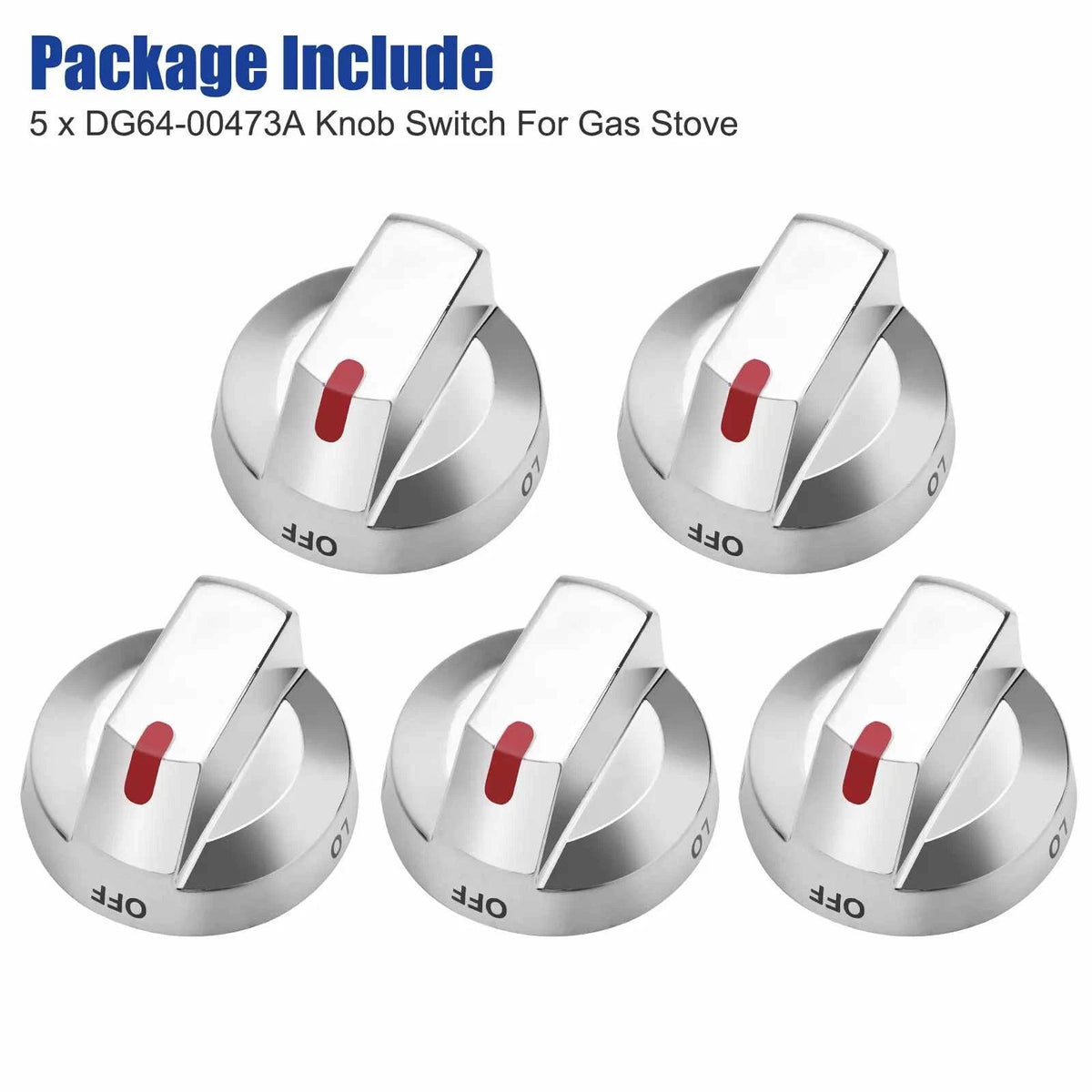 5Pcs DG64-00473A Gas Stove Top Burner Dial Knob Range Oven For Samsung