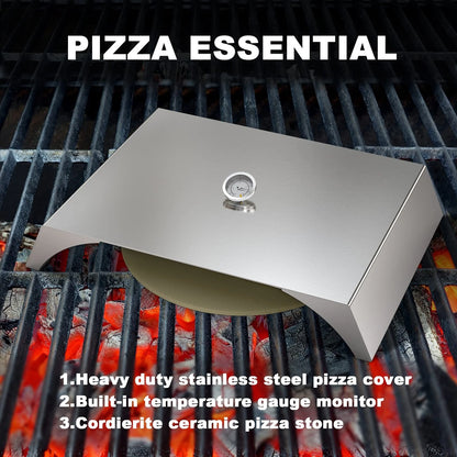Skyflame Universal Stainless Steel Pizza Oven Kit, 22x15 inches, Silver