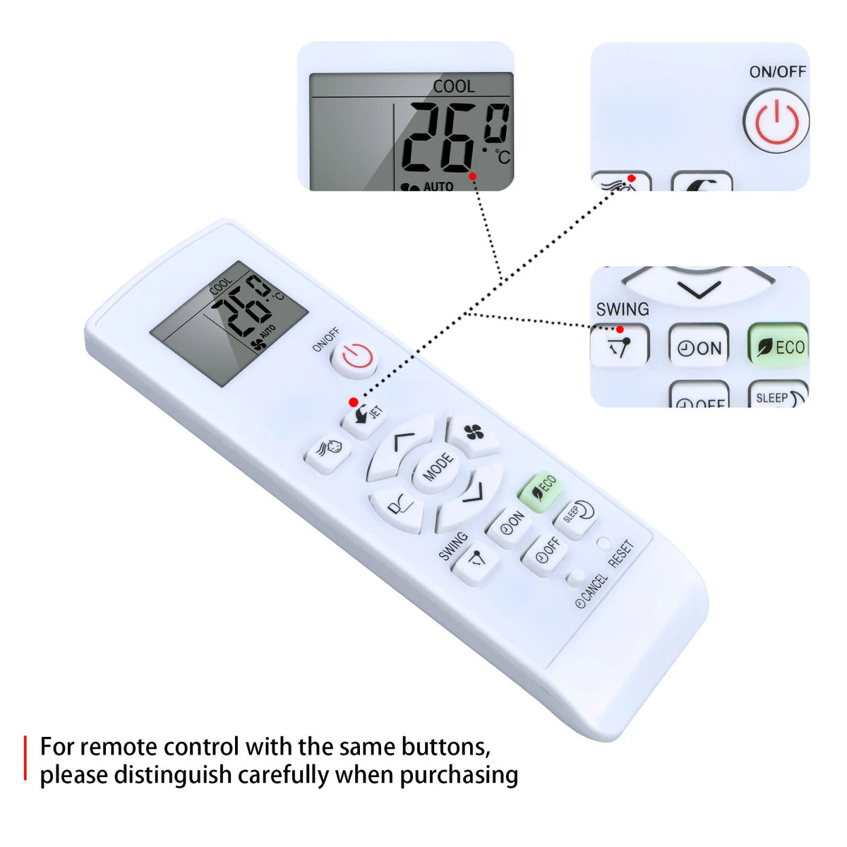 CRMC-A937JBEZ Replacement Remote Control For Sharp Air Conditioner