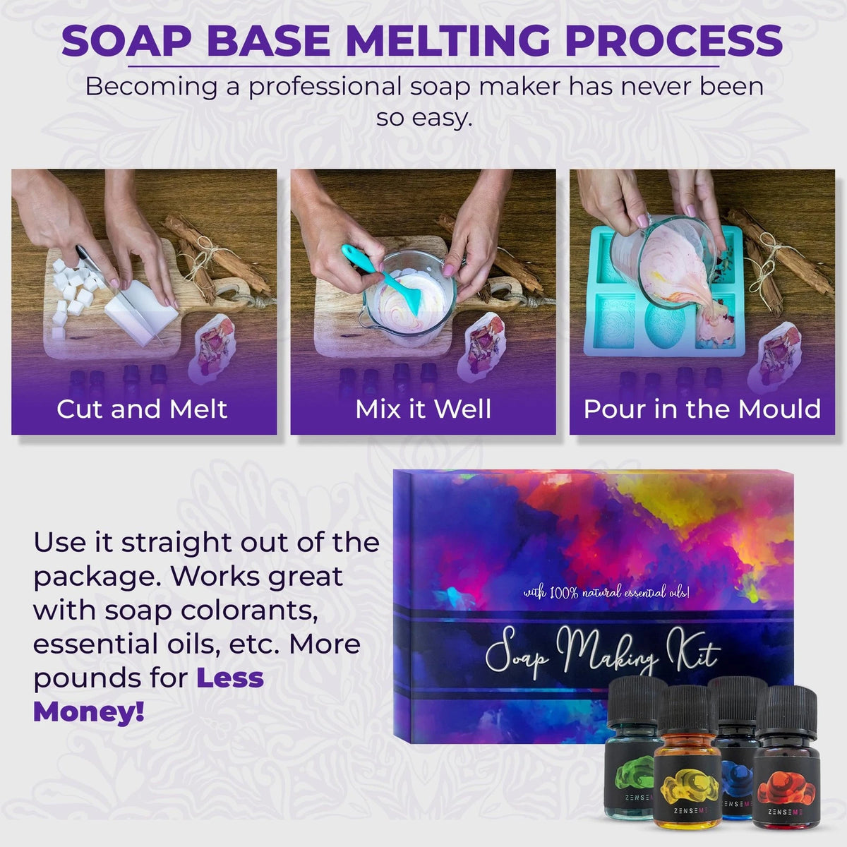 Soap Making Kit for Adults, Standard, Pink, Purple, Blue, Green, Yellow, Red