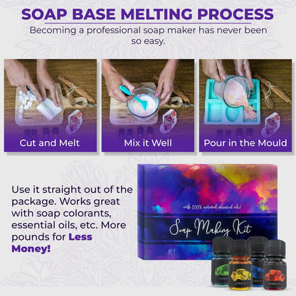 Soap Making Kit for Adults, Standard, Pink, Purple, Blue, Green, Yellow, Red