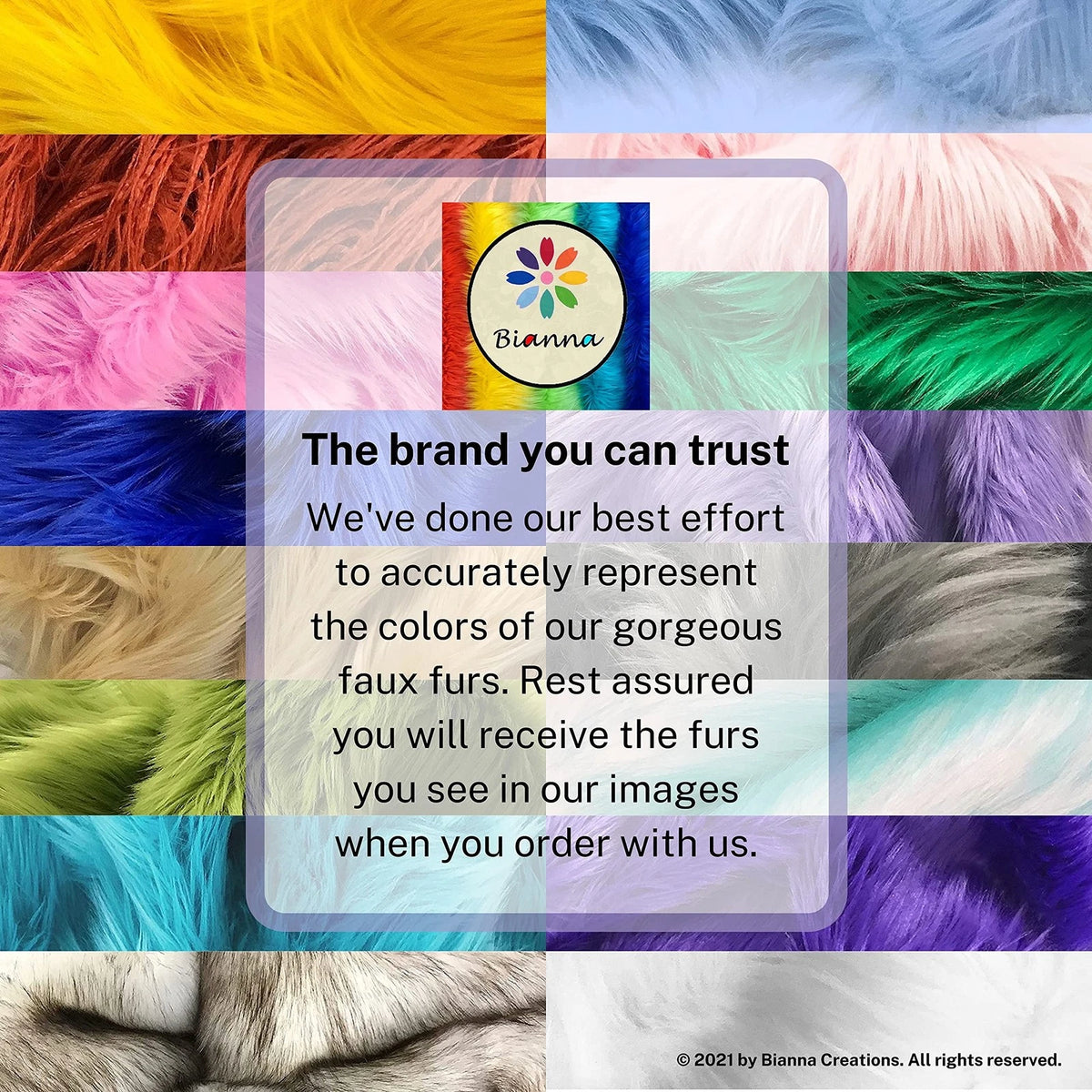 Bianna Creations | Faux Fur Fabric Ultra Soft 3oz Scrap Bag, Multi Color