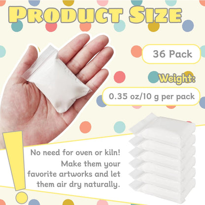 36 Pack White Air Dry Foam Clay,12.6oz Modeling 36 Pack,
