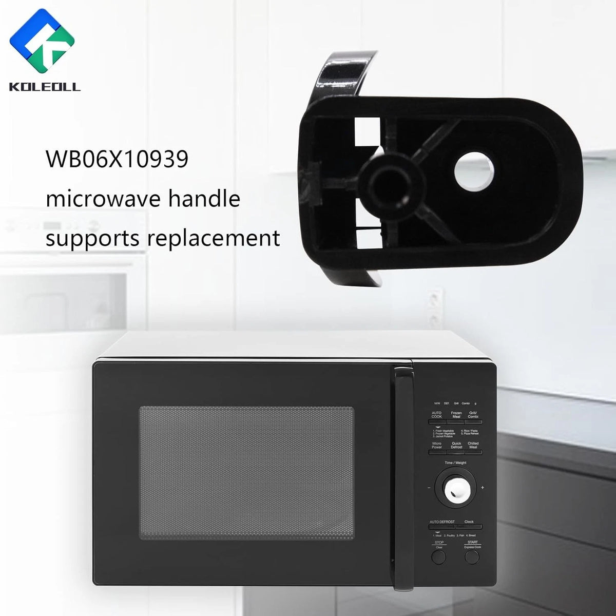 2 Pack WB06X10939 Microwave Handle Support Replace 3025051 AP5790054 Black