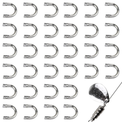 Fishing Clevis Easy Spin U-Shaped Brass Links, Small, Silver-120pcs