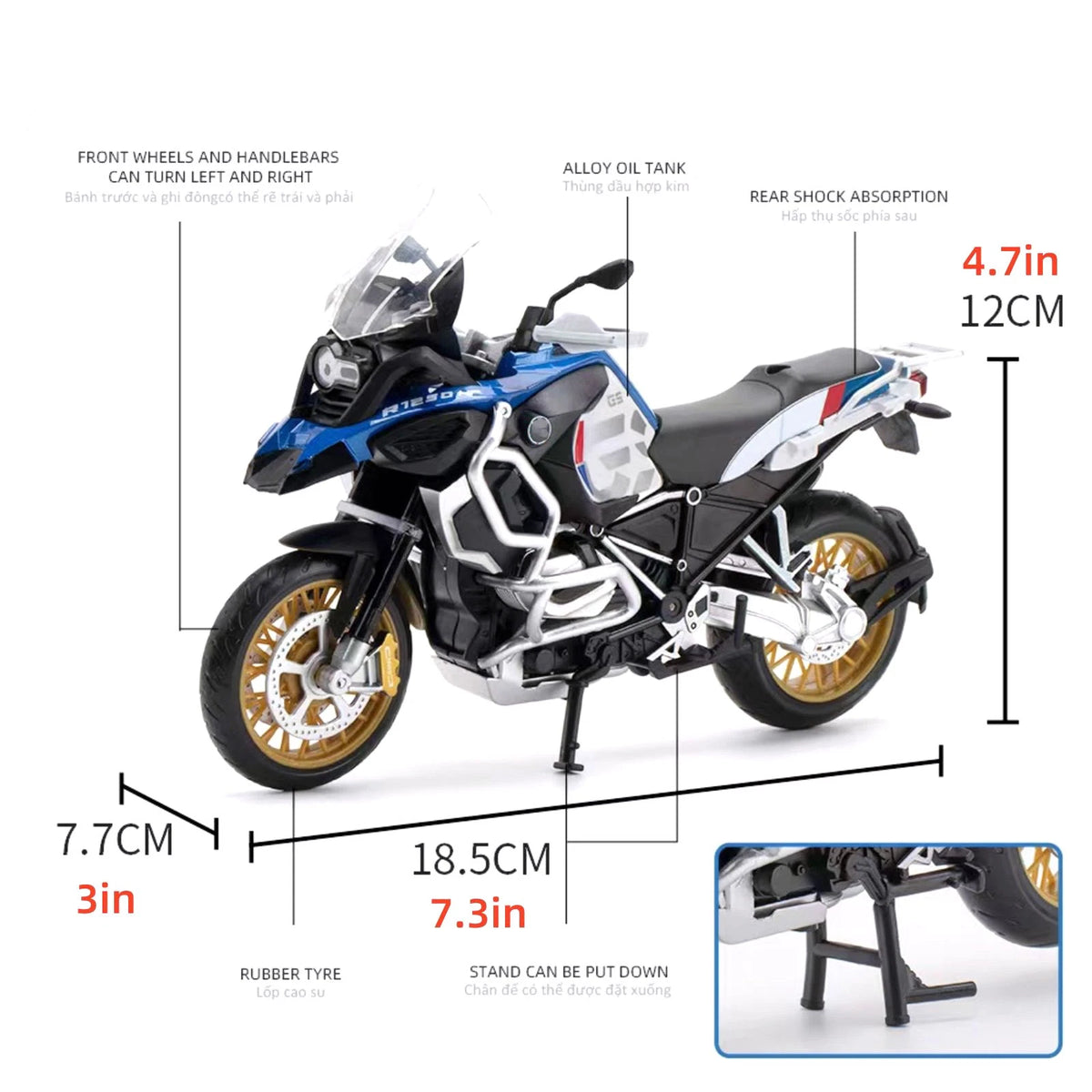 18.5cm Diecast Alloy 1/12 Motorcycle Motorcycle Model Xmas Birthday Gift