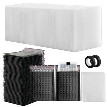 242 Pcs Trading Card Shipping Protector Set 5 inches x 6 inches, black