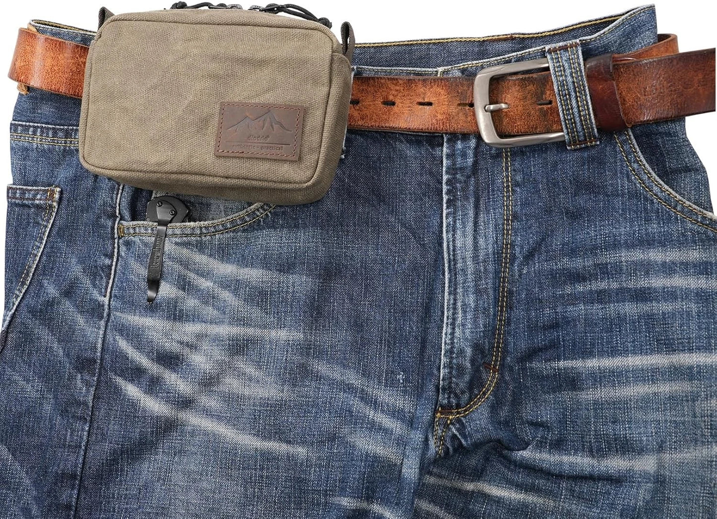 diodrio Belt Pouch for Men Women YKK Zippers EDC Pouch, Bag Waist Olive