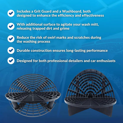 The  Grit Guard Bucket Insert with Washboard Combo | Black/Red