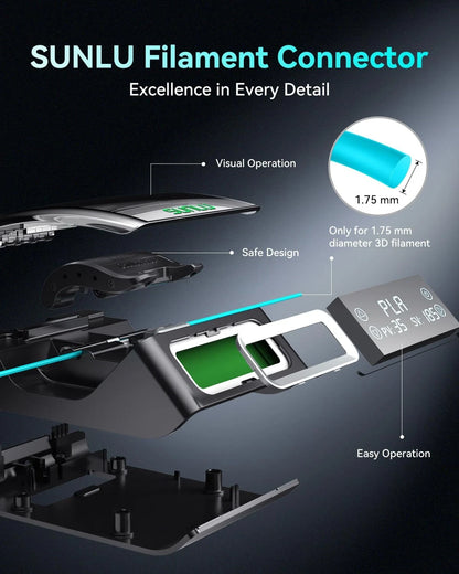 SUNLU Official Filament Connector, Fast Connector - 200pcs Ptfe