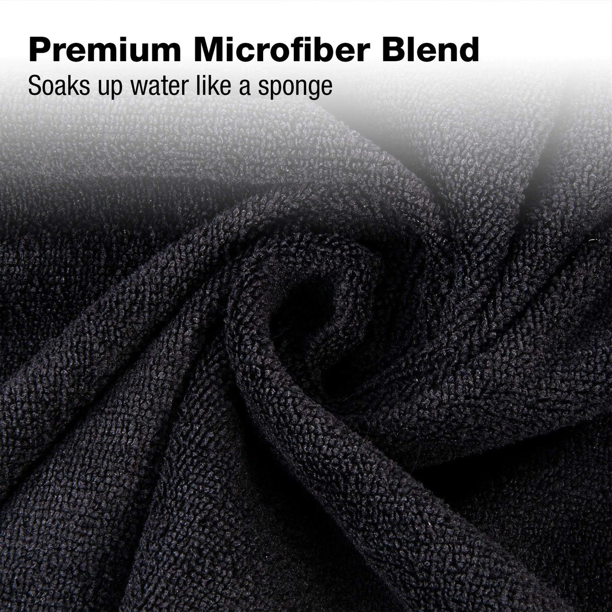 Eurow Microfiber Salon Towels – Bleachproof, 16x29 Inch (Pack of 10), Black