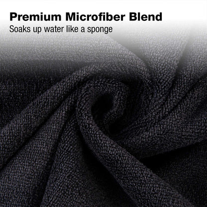 Eurow Microfiber Salon Towels – Bleachproof, 16x29 Inch (Pack of 10), Black
