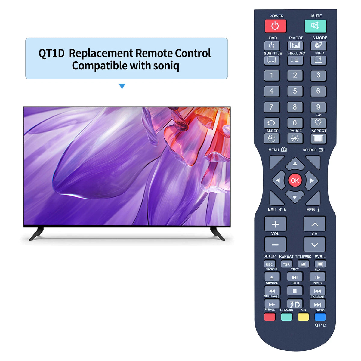 Remote Control For SONIQ TV S65UX16A-AU E24Z15B E23Z13A-AU