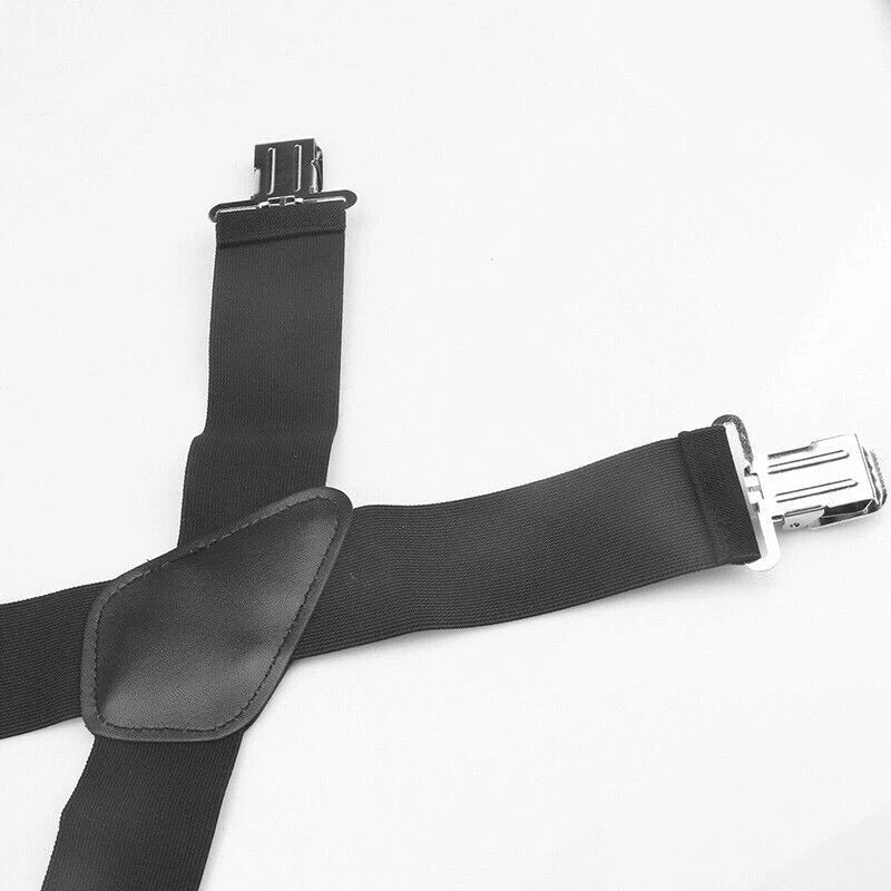 Elastic General Pants Cross Adjustable X-Type Suspender Strap Leather Crosspatch