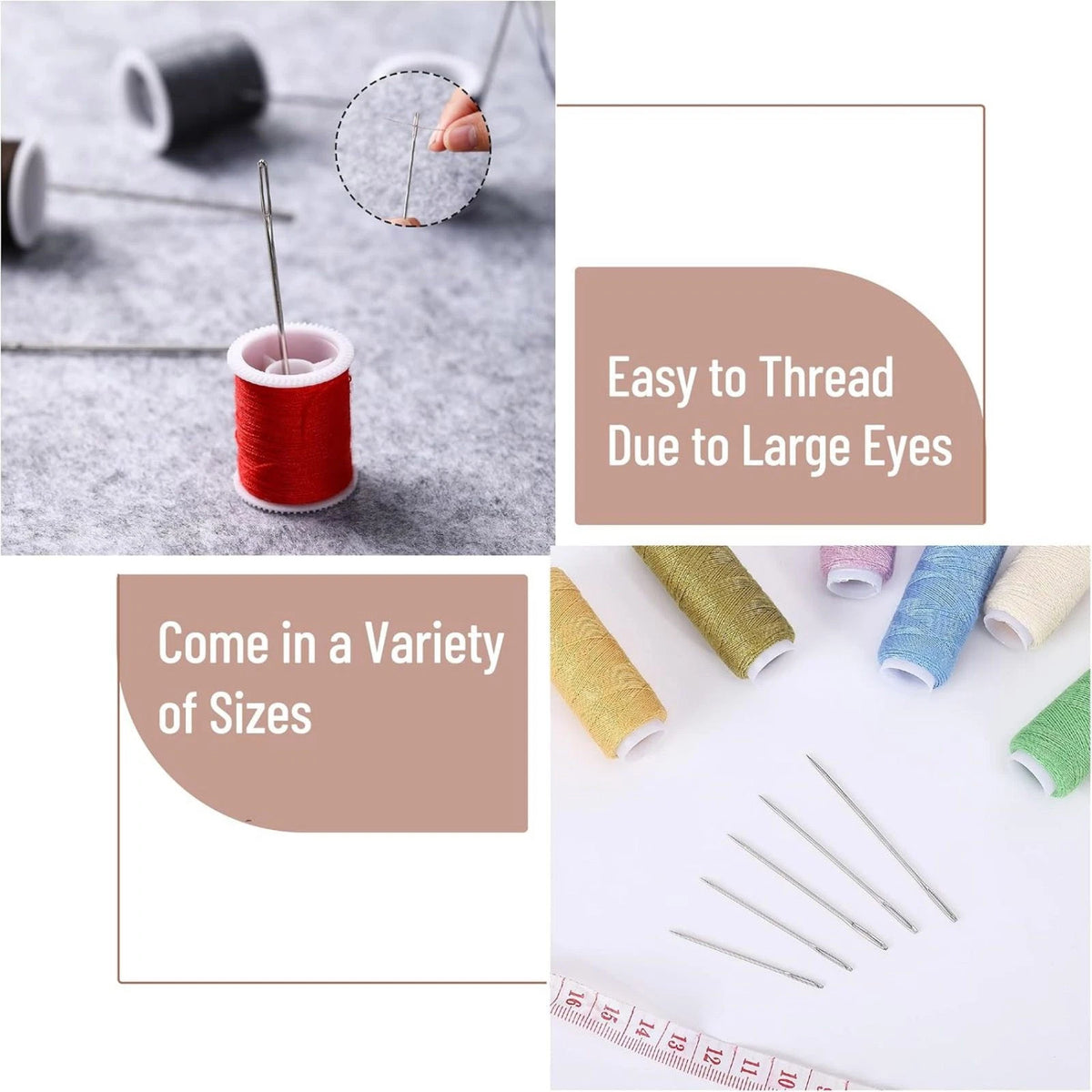 25Pcs Large Eye Needles Stitching Needle Hand Sewing Embroidery Needle