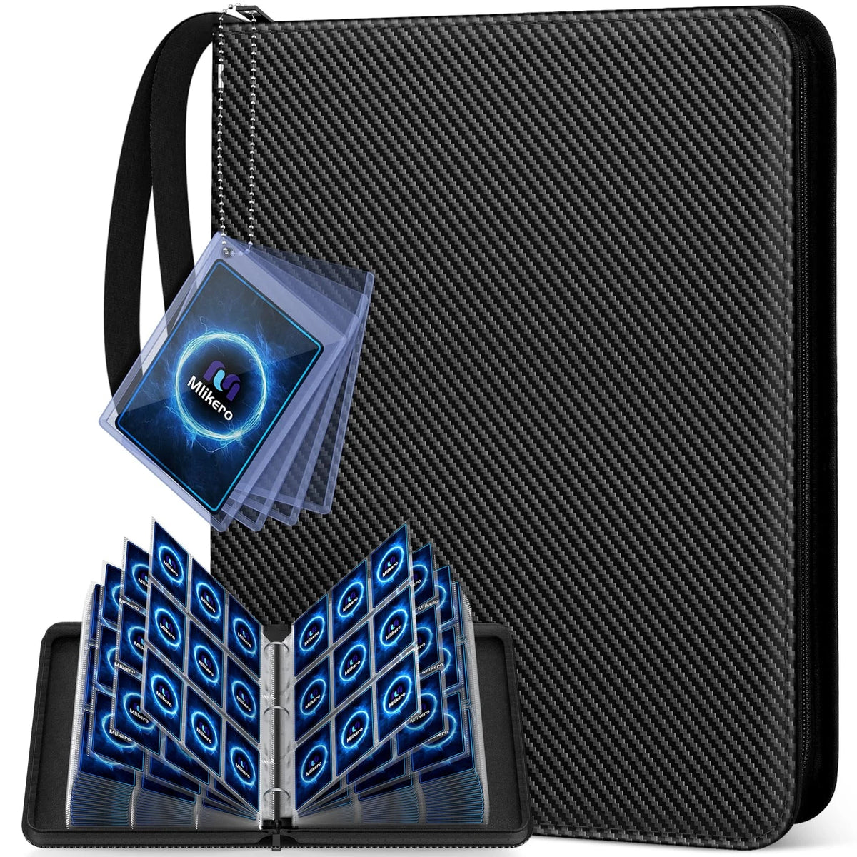 Mlikero Card Binder 9 Pocket, Trading with 720 Black