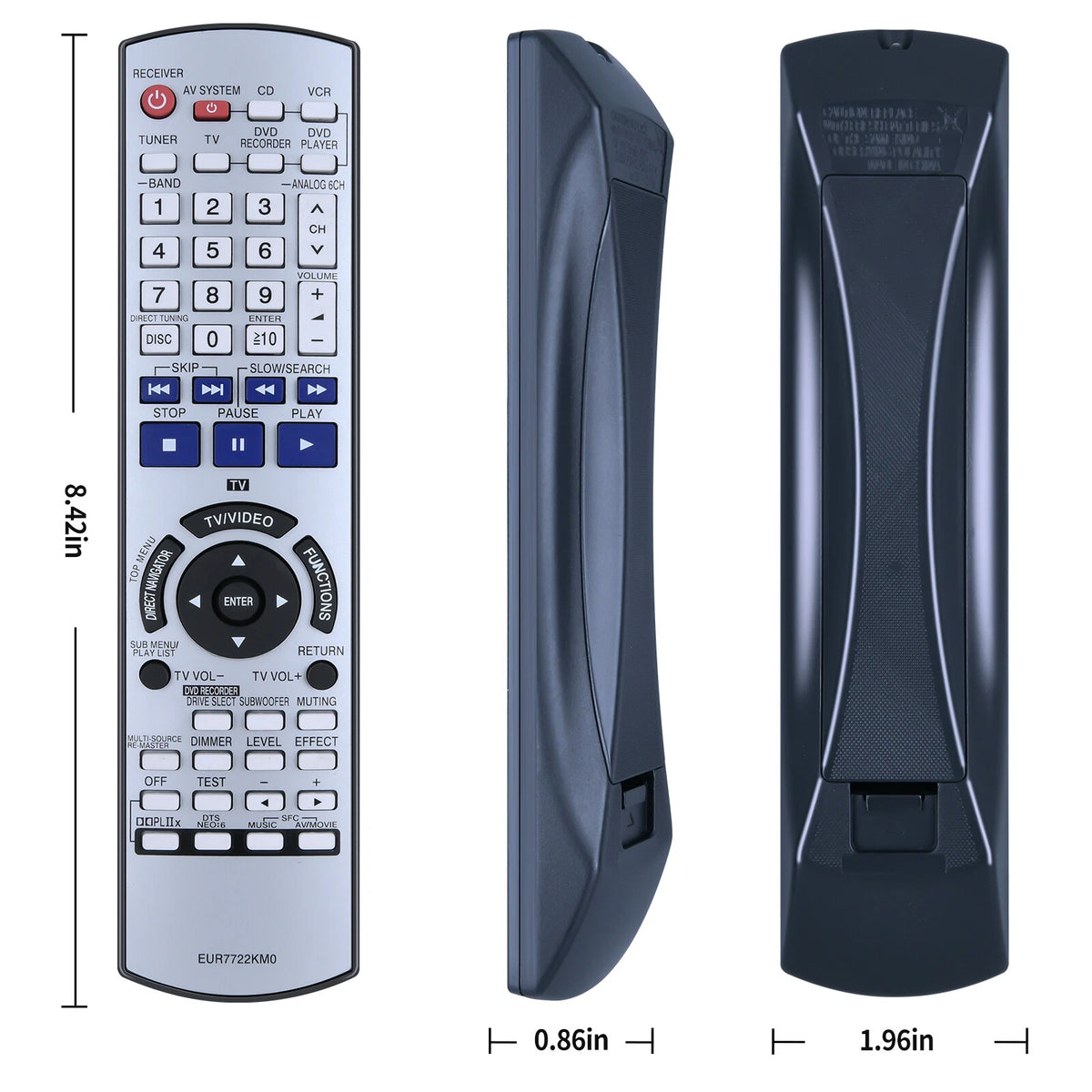 EUR7722KM0 Remote Control For Panasonic AV Receiver SA-XR55 SA-XR55P SA-XR55K